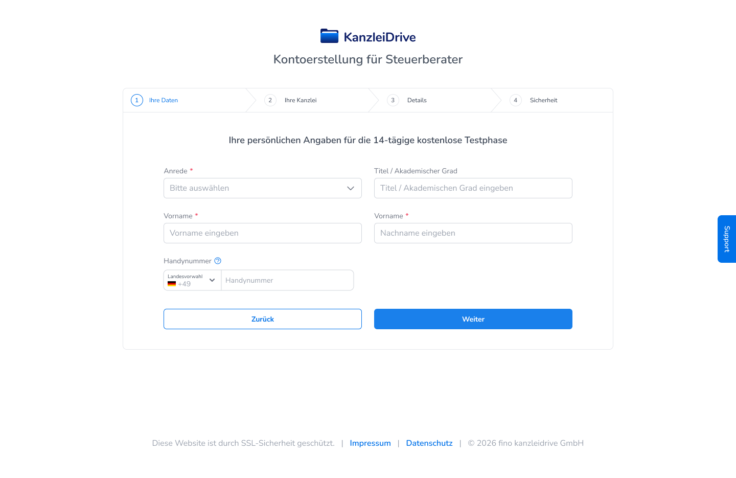 Registrierung bei KanzleiDrive